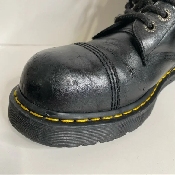 Dr Martens 10966 Steel Toe Cap Combat Boots Black Leather 10 Eye Lace Up Punk 11 - Picture 14 of 16